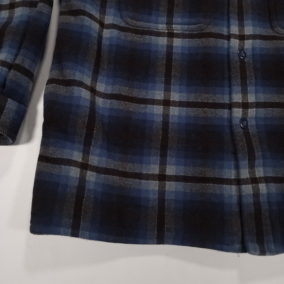 Patagonia Alder Shirt Jacket Wool Blend Fleece Lined Mens M Blue Black Rare! GUC - Picture 7 of 16